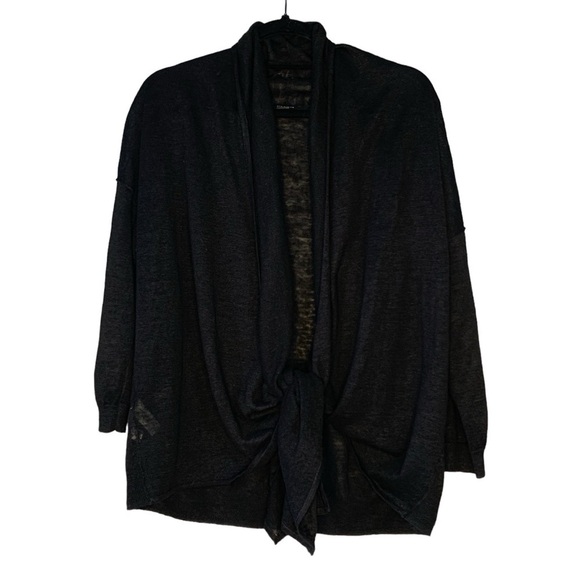 Ann Taylor black linen lightweight shrug cardigan‎ sweater. Size M - Picture 1 of 10